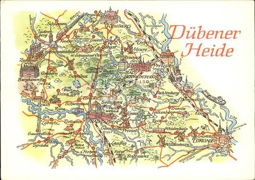 Duebener Heide Landkarte Kat. Dueben
