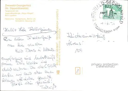 Georgenfeld Jugendherberge Hugo Kluegel Lugstein  Kat. Zinnwald Georgenfeld