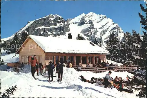 Kandersteg BE Bergrestaurant Sunnbuehl Fisistock Doldenhoerner Wintersportplatz Berner Alpen Kat. Kandersteg