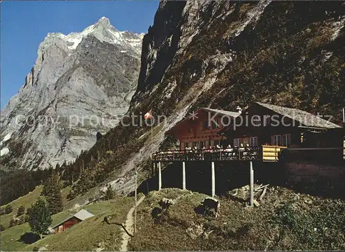 Grindelwald Bergrestaurant auf Pfingstegg Wetterhorn Kat. Grindelwald