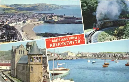 Aberystwyth Hafen Tuerme Dampflok Kat. Ceredigion