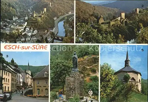 Esch sur Sure Chateau Rue du Villgafe Statue del al Vierge Kat. Esch sur Sure