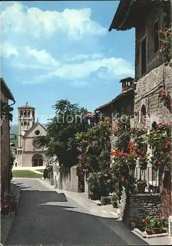 Assisi Umbria Strassenpartie mit Kirche Kat. Assisi