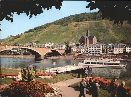 Cochem Mosel Brueckepartie an der Mosel Kat. Cochem