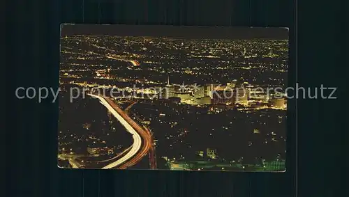 Hollywood California Night scene Freeway Capitol Record building Kat. Los Angeles United States