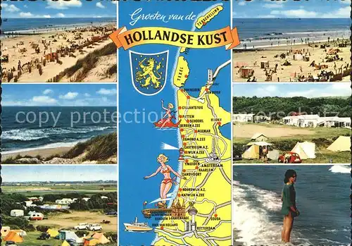 Texel Strand Campingplatz Landkarte Kat. Niederlande