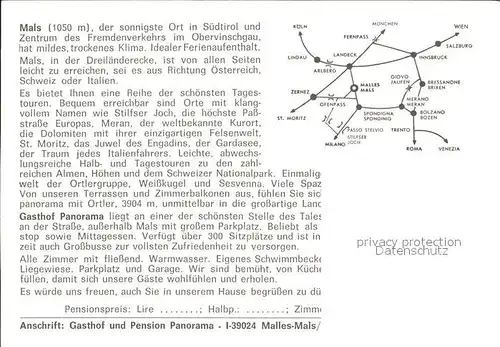 Mals Suedtirol Gasthof Panorama Kat. Mals Vinschgau