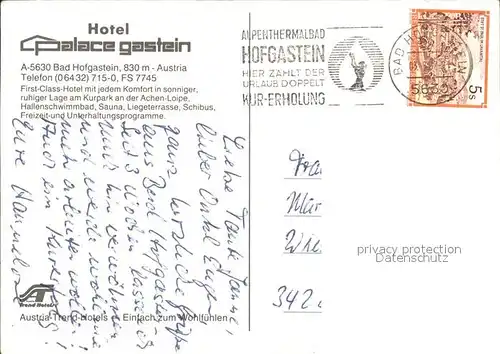 Bad Hofgastein Hotel Palace Gastein Kat. Bad Hofgastein