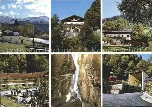 Graseck Forsthaus Berggasthof Partnachklamm Wasserfall Bergbahn Alpenblick Kat. Garmisch Partenkirchen