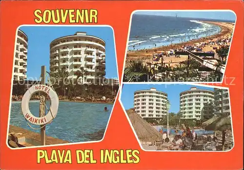 Playa del Ingles Gran Canaria Hotel Waikiki Swimming Pool Strand Kat. San Bartolome de Tirajana