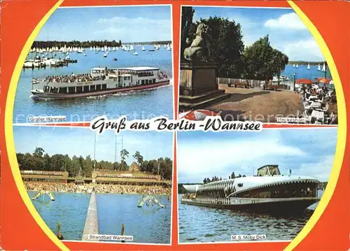 Wannsee Ausflugsdampfer Grosser Wannsee Strandbad Heckeshorn MS Moby Dick / Berlin /Berlin Stadtkreis