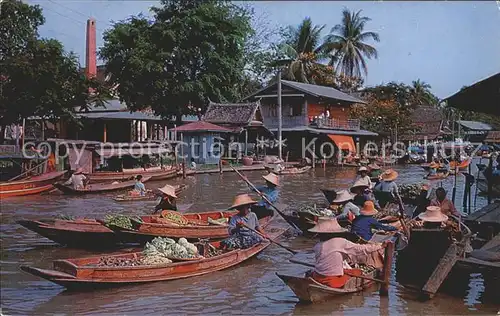 Thailand Gemuesehandel auf Booten Kat. Thailand
