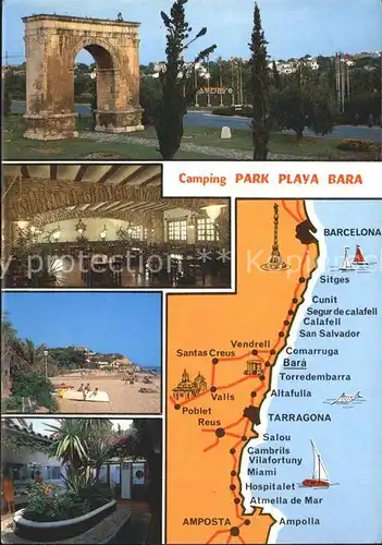 Tarragona Camping Park Playa Bara Landkarte Kat. Costa Dorada Spanien