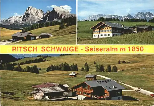 Seiser Alm Ritsch Schwaige Kat. Seis am Schlern Kastelruth Suedtirol