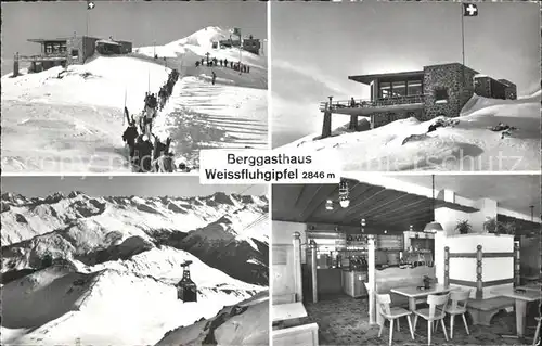 Weissfluhgipfel Berggasthaus Luftseilbahn Kat. Weissfluh