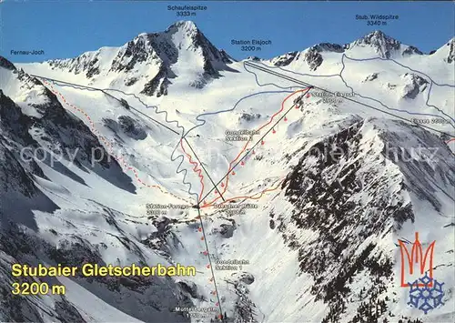 Stubaier Alpen Wildspitze Schaufelspitze Ferna Joch Kat. Neustift im Stubaital