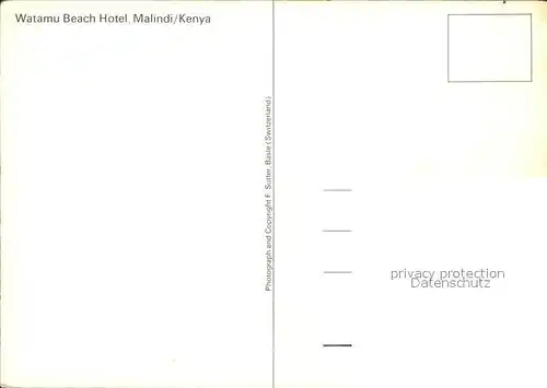 Malindi Watamu Beach Hotel  Kat. Kenia