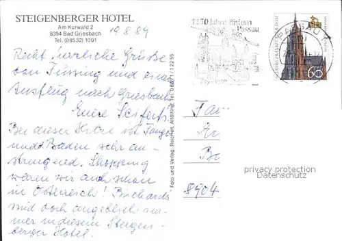 Bad Griesbach Schwarzwald  Steigenberger Hotel  Kat. Bad Peterstal Griesbach