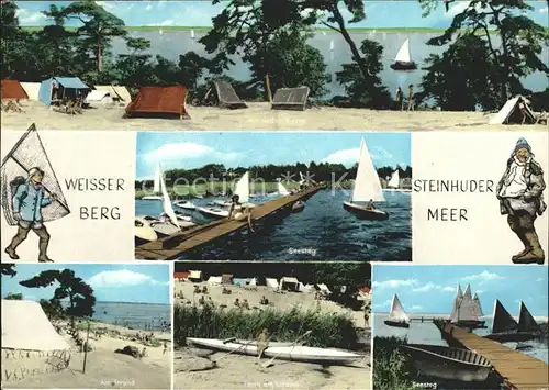 Steinhuder Meer Weisser Berg Strand Seesteg Camping Kat. Wunstorf