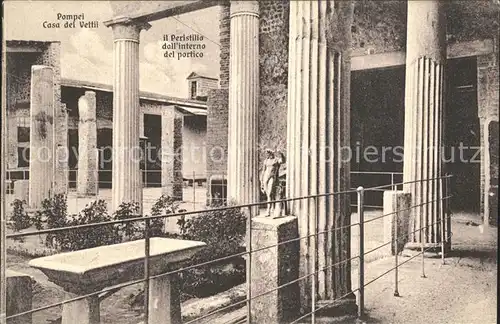 Pompei Casa dei Vettii Peristilio dall interno del portico Antike Staette