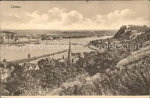 Coblenz Koblenz Panorama mit Festung Ehrenbreitstein Kat. Koblenz Rhein