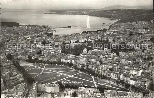 Geneve GE Vue generale aerienne Lac Genfersee Kat. Geneve