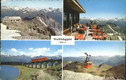 Davos Parsenn GR Weissfluhgipfel Berghaus Restaurant Terrasse Parsennbahn Alpenpanorama / Davos /Bz. Praettigau-Davos