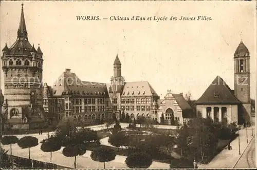 Worms Rhein Chateau d Eau Lycee des Jeunes Filles Wasserschloss Maedchengymnasium Kat. Worms