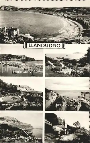 Llandudno Wales Fliegeraufnahme Strand Promenade Piers / Conwy /