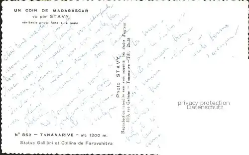 Tananarive Denkmal Kat. Madagaskar
