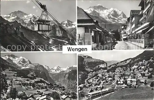 Wengen BE Kabinenbahn Strassenbahn Bergbahn Alpenpanorama Kat. Wengen