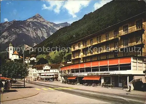 Flueelen UR Hotel Urnerhof am Vierwaldstaettersee Kirche Alpen Kat. Flueelen