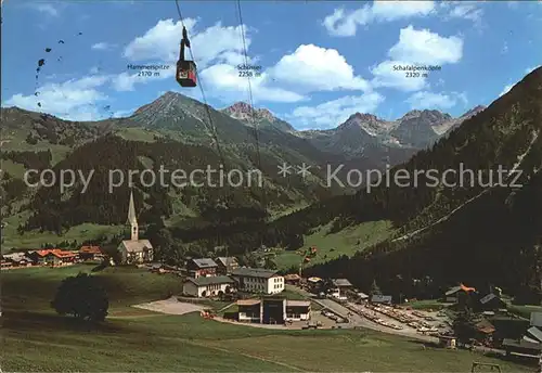 Mittelberg Kleinwalsertal mit Walmendingerhorn Bahn Alpenpanorama Kat. Oesterreich