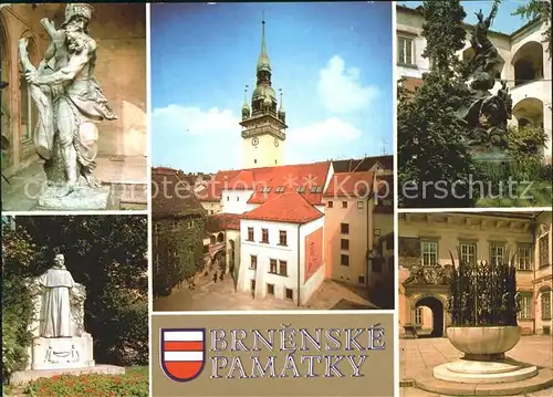 Brnenske Pamatky Innenhof Rathaus Statue Denkmal