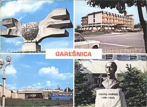 Garesnica Denkmal Bushaltestelle Hotel Bueste B. Horvat