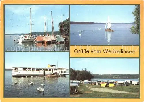 Werbellinsee Altenhof Bootshafen MS Altwarp Schiffsanlegestelle Zeltplatz Kat. Schorfheide