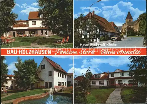 Bad Holzhausen Luebbecke Pension Stork Haus Annelie Hauptstr Kirche Brunnen Kat. Preussisch Oldendorf