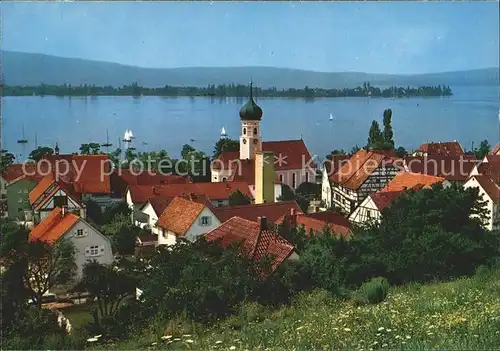 Allensbach Bodensee mit Insel Reichenau Kat. Allensbach Bodensee