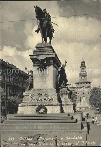 Milano Monumento Garibaldi Torre Filarete  Kat. Italien