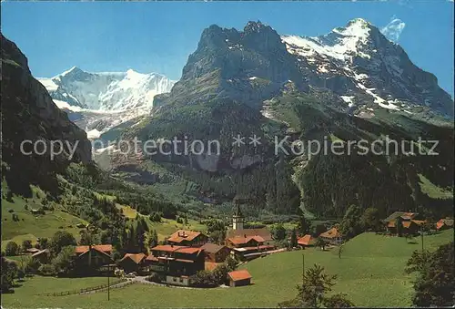 Grindelwald mit Fiescherhoerner Hoernli und Eiger Kat. Grindelwald