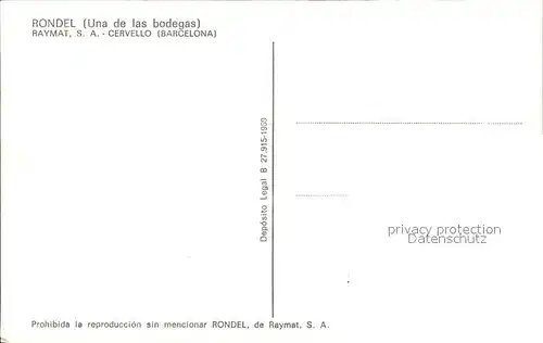 Cervello Rondel Una de las bodegas Kat. Barcelona