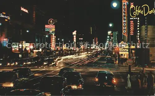 Hollywood California Hollywood Boulevard at night Kat. Los Angeles United States