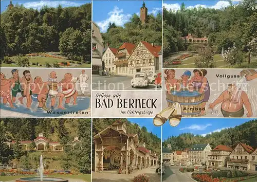 Bad Berneck Kuranlagen Wassertreten Vollguss Springbrunnen Park Kat. Bad Berneck Fichtelgebirge
