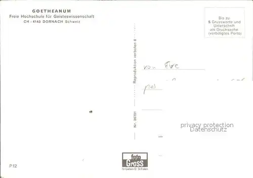 Dornach SO Goetheanum Kat. Dornach