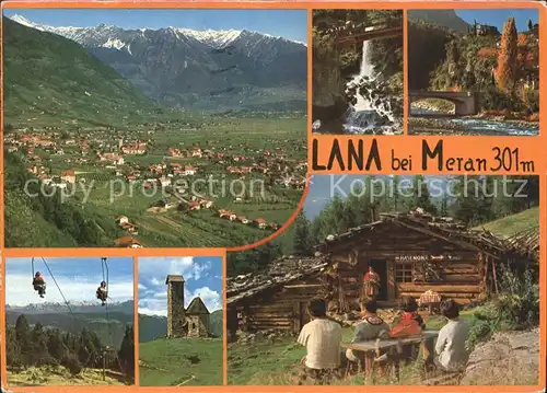 Lana Meran Panorama Berghuette Sesselbahn Kirche Kat. Italien