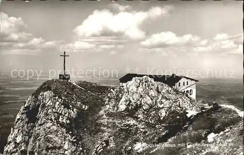 Hochfellnhaus Gipfelkreuz Kat. Bergen