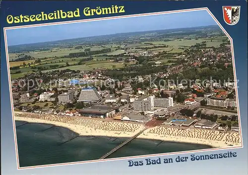 Groemitz Ostseebad Strand Fliegeraufnahme Kat. Groemitz