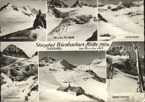 Wiesbadener Huette Skigebiet Silvretta Gebirgspanorama Kat. Partenen Montafon