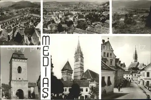 Medias Teilansichten Kirche Turm Torbogen Kat. Rumaenien