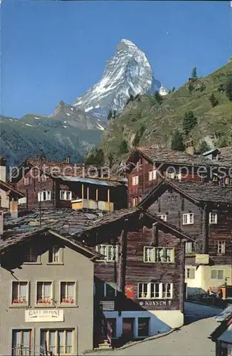 Zermatt VS Ortspartie mit Matterhorn Kat. Zermatt
